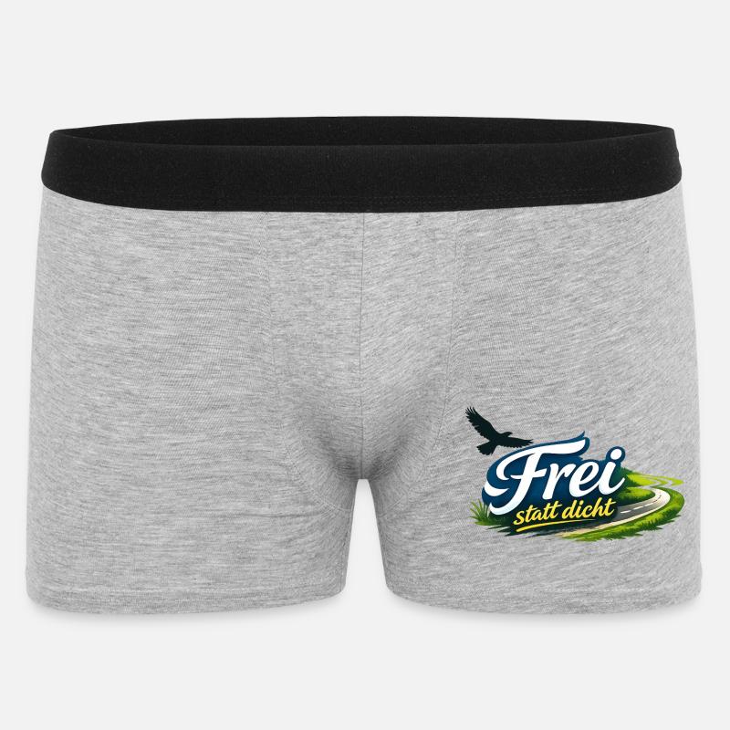 Frei statt Dicht – Nüchtern. Stark. Frei. - Männer Boxer Shorts - Grau meliert