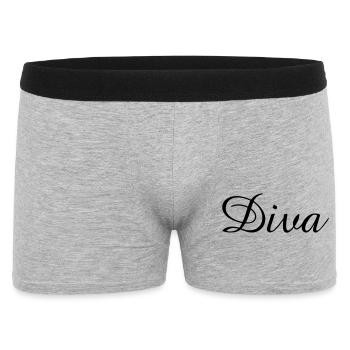 DIVA - T-shirts pour l’enterrement de vie de jeune fille - Boxer Homme - gris chiné - Devant