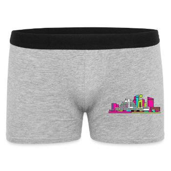 Cumbernauld City Skyline Moderne Linienzeichnung - Männer Boxer Shorts - Grau meliert - Vorne