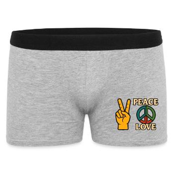 Peace and Love Icon Friedens-Tee - Männer Boxer Shorts - Grau meliert - Vorne