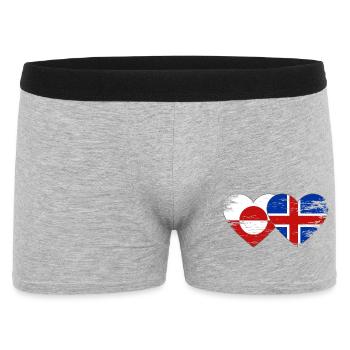 Cœur du drapeau du Groenland Islandade utilisé - Boxer Homme - gris chiné - Devant