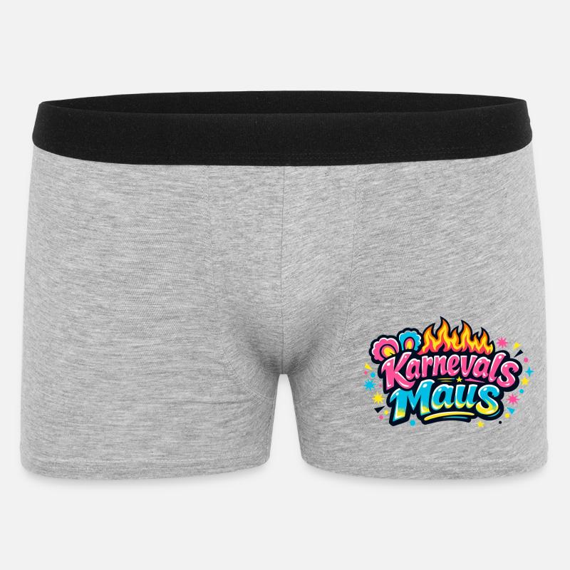 Karnevalsmaus Jeck - Kölle Alaaf Motiv - Männer Boxer Shorts - Grau meliert