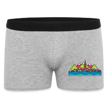 Skyline de la ville de Lugano Lake View Art moderne en ligne - Boxer Homme - gris chiné - Devant