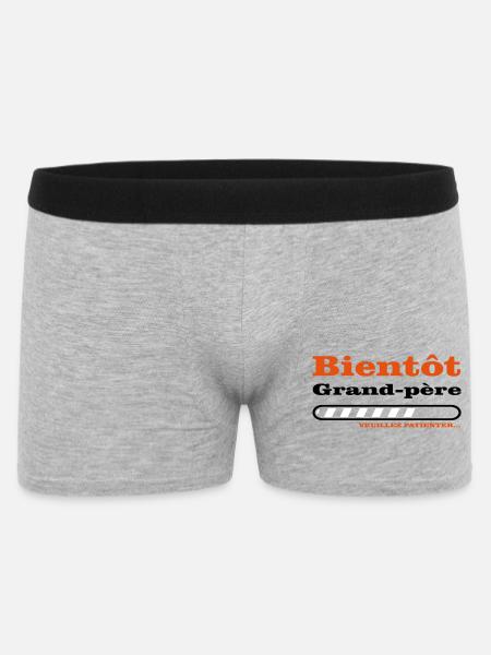 bientôt grand père  - Boxer Homme - gris chiné