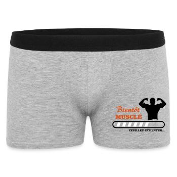 Bientôt musclé  - Boxer Homme - gris chiné - Devant