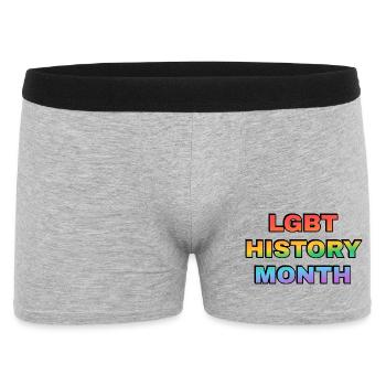 LGBT History Month Gradient Rainbow Text - Men's Boxer Shorts - heather grey - Front