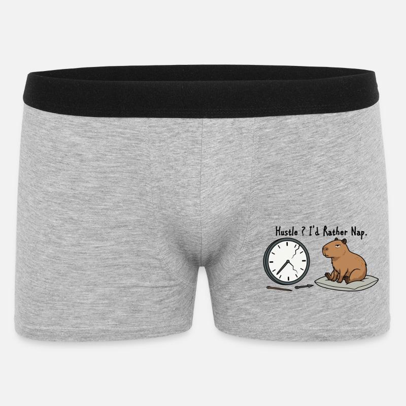 Capybara Nap Humor Broken Clock - Men's Boxer Shorts - heather grey