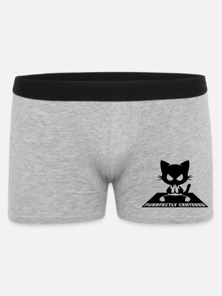 Purrfectly Centered Cat Yoga - Men's Boxer Shorts - heather grey
