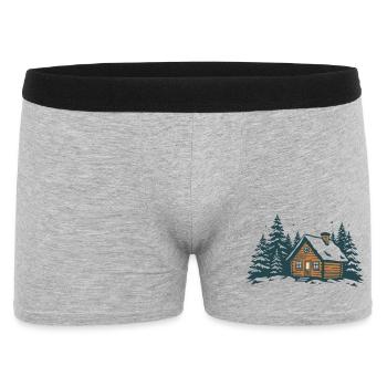 Winterwaldhütte - Männer Boxer Shorts - Grau meliert - Vorne