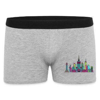 Warsaw City Skyline palac of Culture Art - Men's Boxer Shorts - heather grey - Front