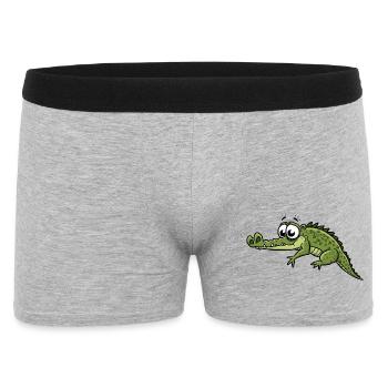 Crocodile with big eyes cartoon - Men's Boxer Shorts - heather grey - Front