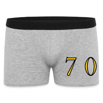 ANNIVERSARY. HAPPY BIRTHDAY. HAPPY BIRTHDAY. - Men's Boxer Shorts - heather grey - Front