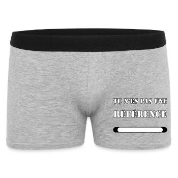 DU BIST KEINE REFERENZ. - Männer Boxer Shorts - Grau meliert - Vorne