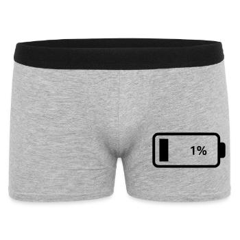 Empty battery battery 1% - Men's Boxer Shorts - heather grey - Front