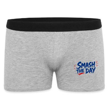 SMASH THE DAY Motivation for padel and tennis - Men's Boxer Shorts - heather grey - Front