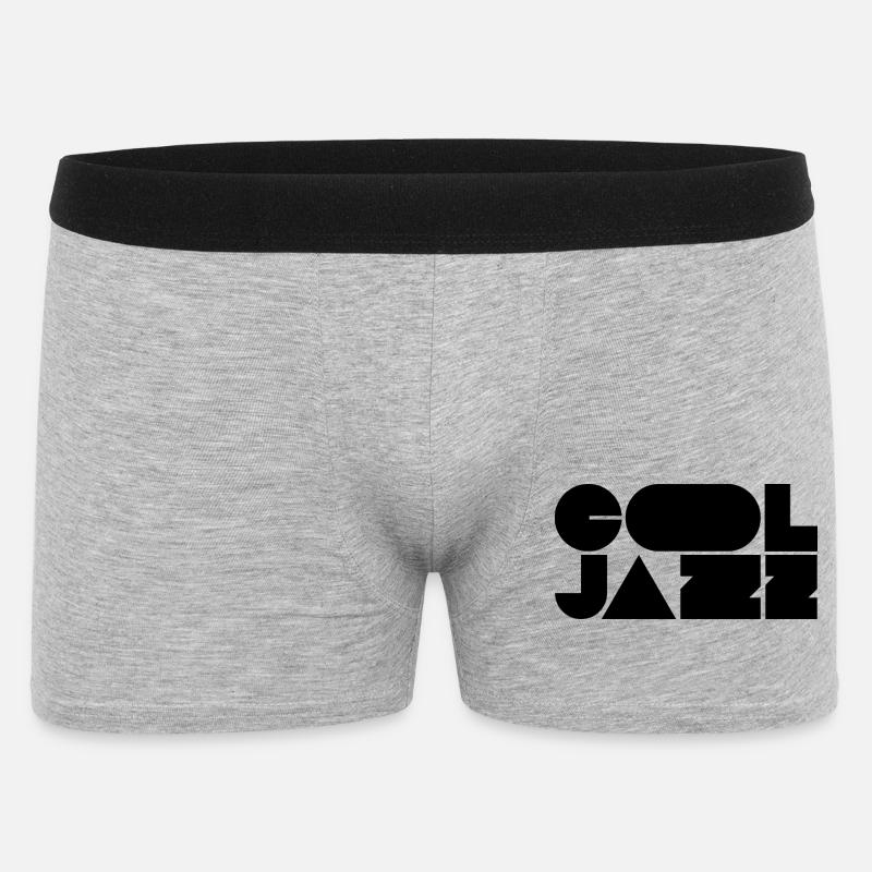 Kühnes, cooles Jazz-Logo-Design - Männer Boxer Shorts - Grau meliert
