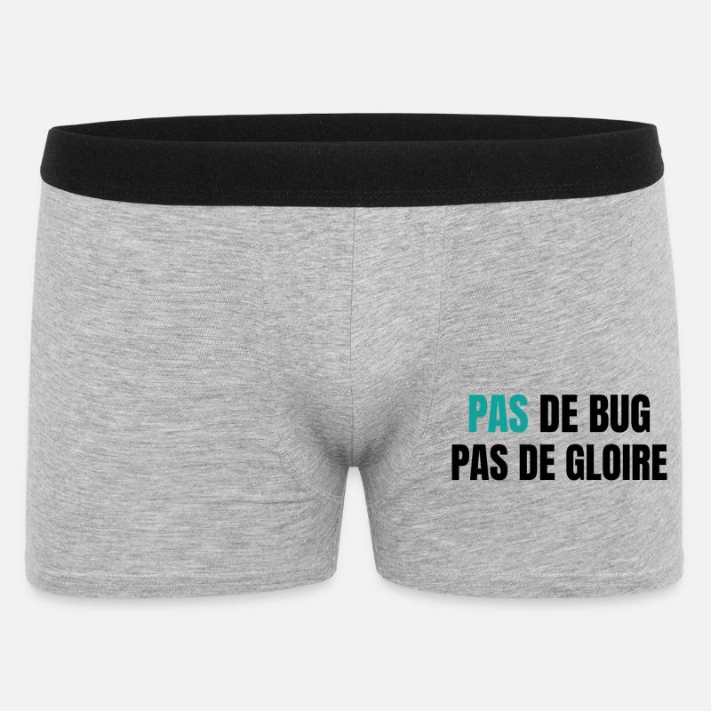 Pas de bug pas de gloire - Boxer Homme - gris chiné