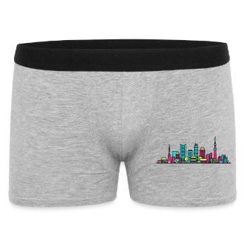 Tokyo City Skyline Skytree Tower Moderne Kunst - Männer Boxer Shorts - Grau meliert - Vorne