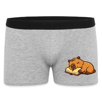 Capybara endormie sur le thème de la lecture de livres - Boxer Homme - gris chiné - Devant
