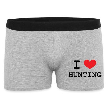 I Love Hunting - Hunting - Men's Boxer Shorts - heather grey - Front