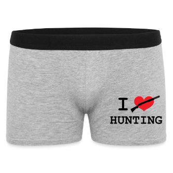 J'aime chasser - Boxer Homme - gris chiné - Devant