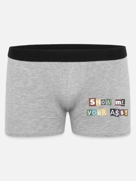SYMA Letter Collage - Männer Boxer Shorts - Grau meliert