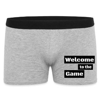 WELCOME TO THE GAME – Minimal Gamer Statement - Men's Boxer Shorts - heather grey - Front