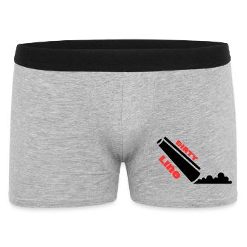 Schmutzige Linien in Rot - Männer Boxer Shorts - Grau meliert - Vorne