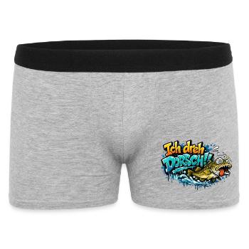 Ich dreh Dorsch Graffiti Fisch - Männer Boxer Shorts - Grau meliert - Vorne
