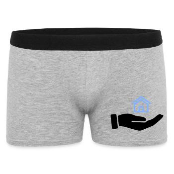 Hand holding house property - Men's Boxer Shorts - heather grey - Front