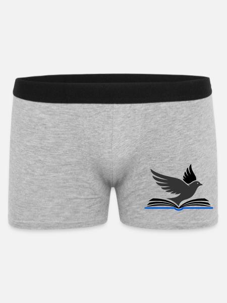 Bird flies out of book - Men's Boxer Shorts - heather grey
