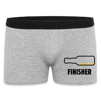 Finisher (bière / bière / buveur de bière / mauvais goût 2C) - Boxer Homme - gris chiné - Devant