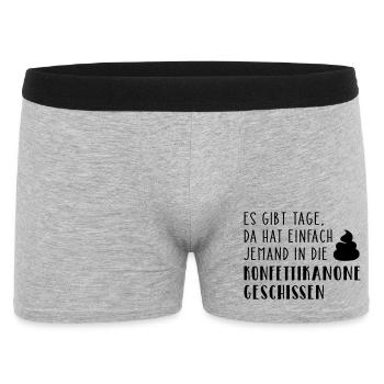 Konfettikanone - Männer Boxer Shorts - Grau meliert - Vorne