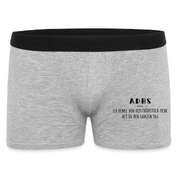 ADHS – Spruch - Männer Boxer Shorts - Grau meliert - Vorne