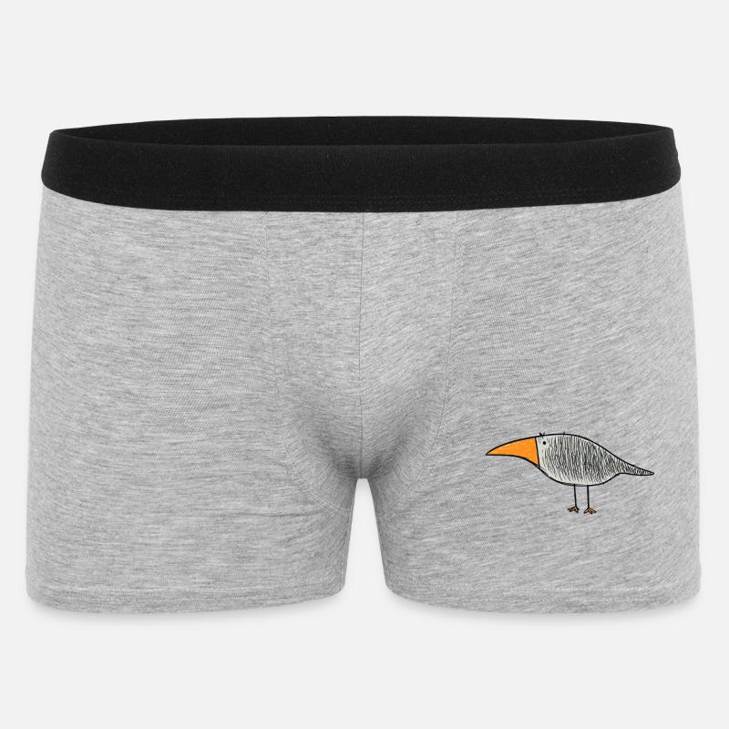 Vogel mit orangem Schnabel - Männer Boxer Shorts - Grau meliert