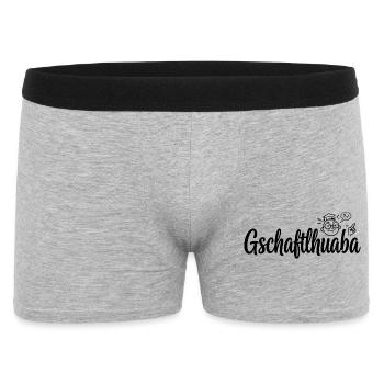 Gschaftlhuaba – Bavarian know-it-all - Men's Boxer Shorts - heather grey - Front