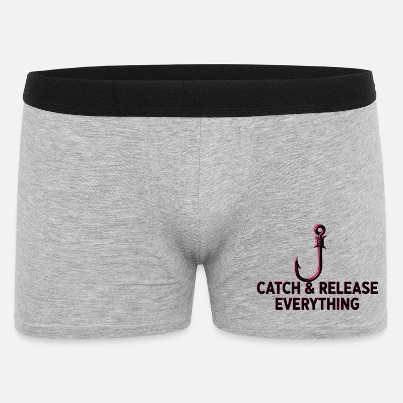 Fang und lass alles los - Männer Boxer Shorts - Grau meliert