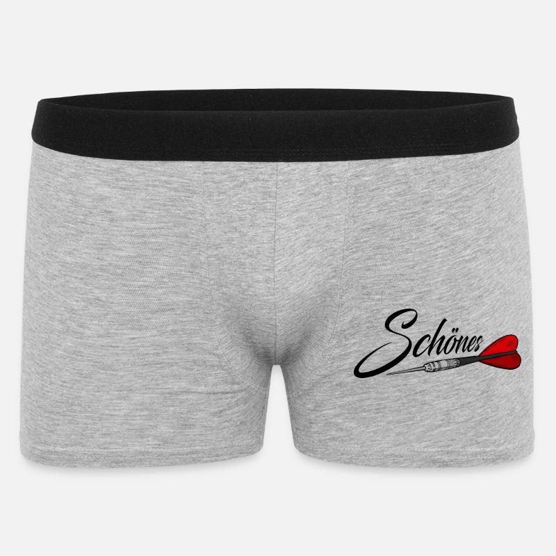 Schönes mit Dartpfeil, Darts, Dart - Männer Boxer Shorts - Grau meliert