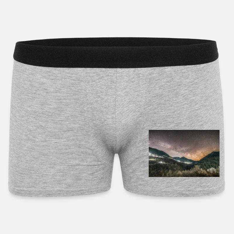 Die Milchstraße oberhalb der Agrafa-Berge - Männer Boxer Shorts - Grau meliert