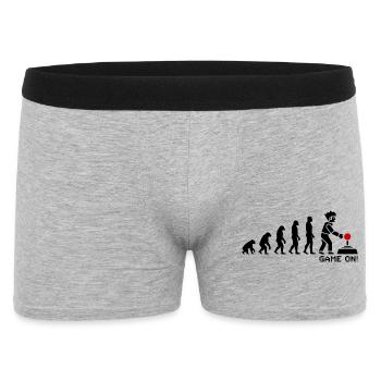 Evolution zum Gamer Pixel Look - Männer Boxer Shorts - Grau meliert - Vorne