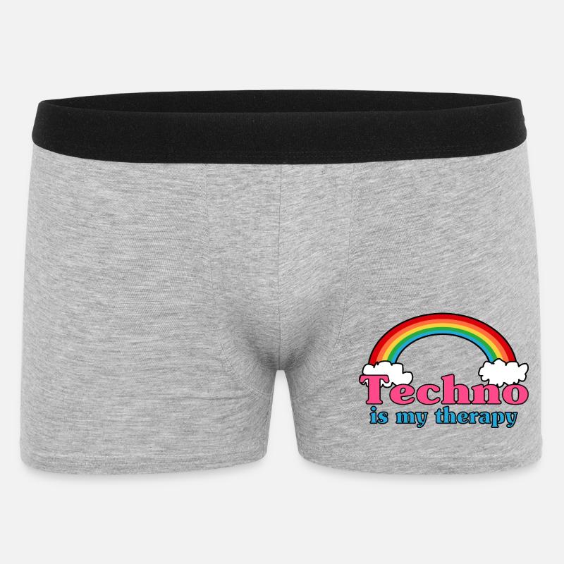 Techno Regenbogen - Männer Boxer Shorts - Grau meliert