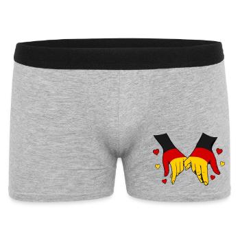 Drapeau allemand main dans la main - Boxer Homme - gris chiné - Devant