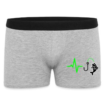 Angler Pulse Fish Silhouette - Men's Boxer Shorts - heather grey - Front