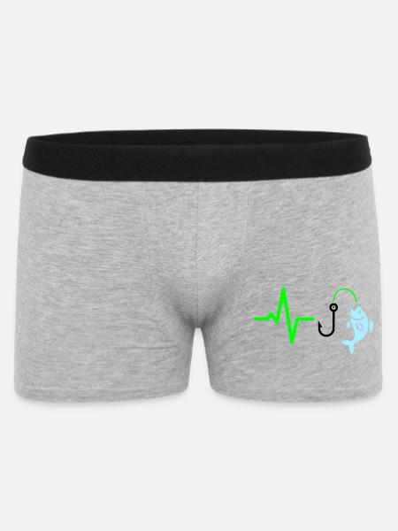 Pulse Line Fishing Fish Icon - Men's Boxer Shorts - heather grey
