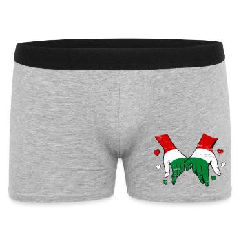 Hungary flag holding hands used - Men's Boxer Shorts - heather grey - Front