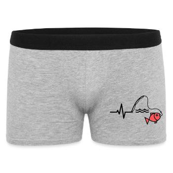 Silhouette du poisson à canne à pêche ECG - Boxer Homme - gris chiné - Devant