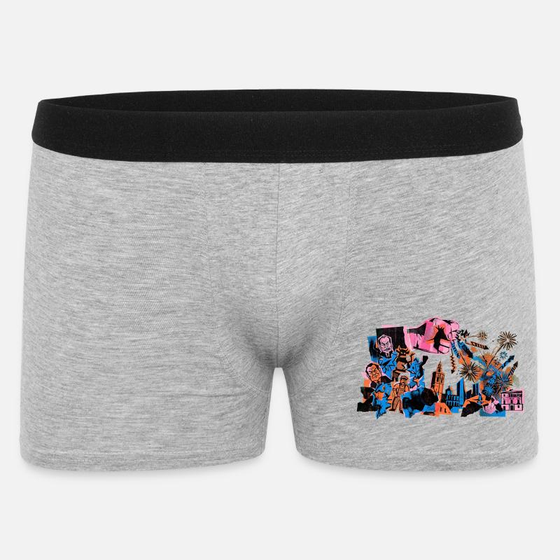 Fallas De Valencia Fireworks Risograph - Men's Boxer Shorts - heather grey