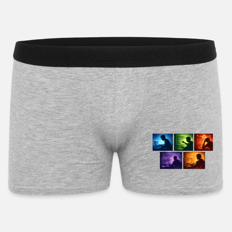 Multi-Screen Code Shadow - Men's Boxer Shorts - heather grey