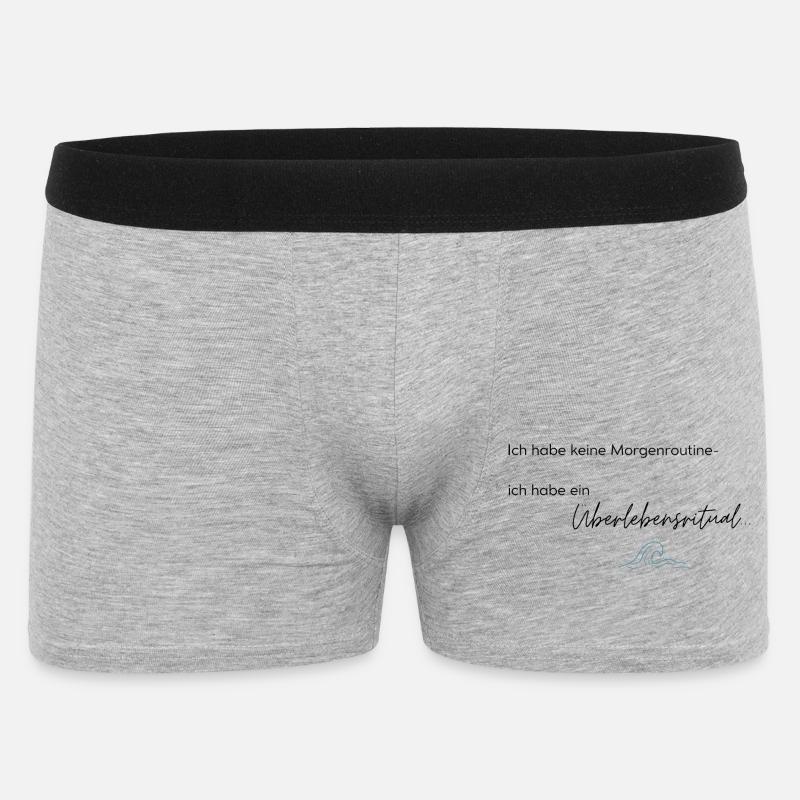 LIEBEVOLL Morgenroutine Meer - Männer Boxer Shorts - Grau meliert
