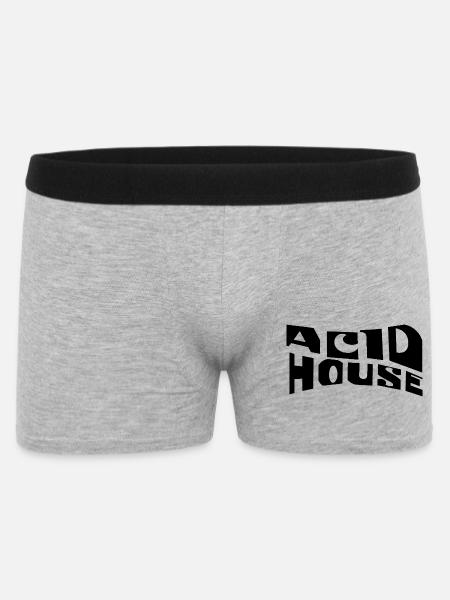 Acid House Musik-Logo-Design - Männer Boxer Shorts - Grau meliert